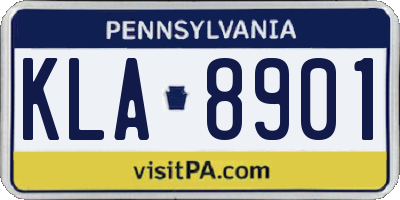 PA license plate KLA8901