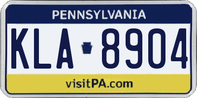 PA license plate KLA8904