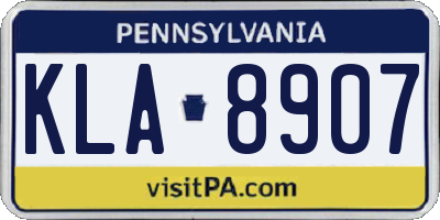 PA license plate KLA8907