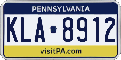 PA license plate KLA8912
