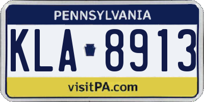 PA license plate KLA8913