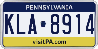 PA license plate KLA8914