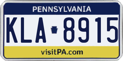 PA license plate KLA8915