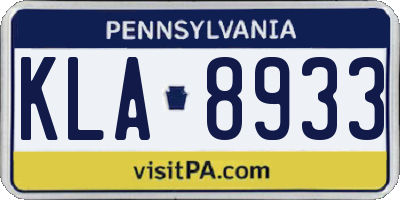 PA license plate KLA8933