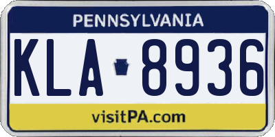 PA license plate KLA8936