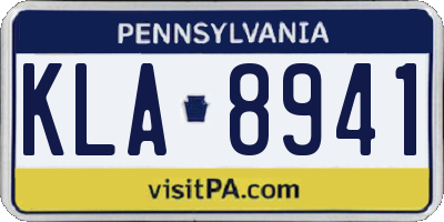 PA license plate KLA8941