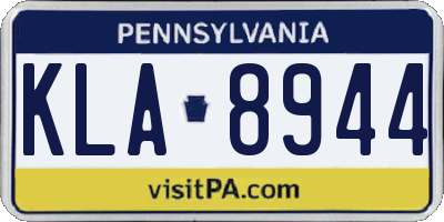 PA license plate KLA8944
