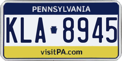 PA license plate KLA8945