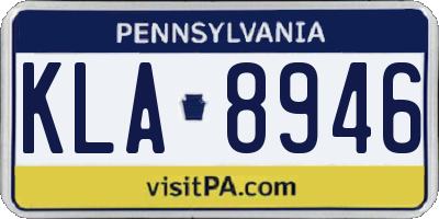 PA license plate KLA8946
