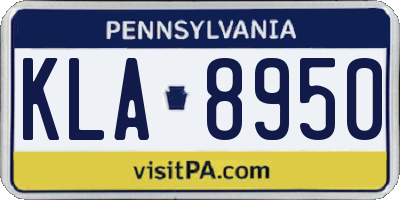 PA license plate KLA8950