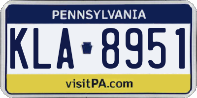 PA license plate KLA8951