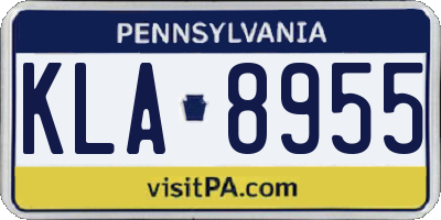 PA license plate KLA8955