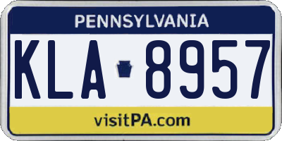 PA license plate KLA8957