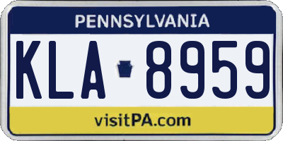 PA license plate KLA8959