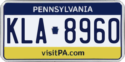 PA license plate KLA8960