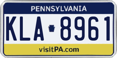 PA license plate KLA8961