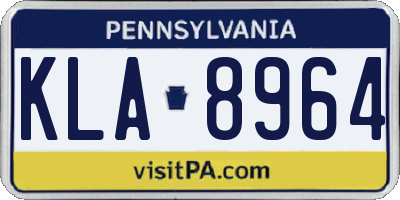 PA license plate KLA8964