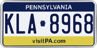 PA license plate KLA8968