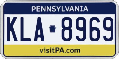 PA license plate KLA8969
