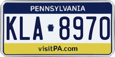PA license plate KLA8970