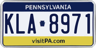 PA license plate KLA8971