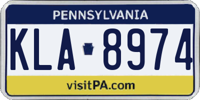 PA license plate KLA8974