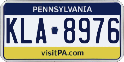 PA license plate KLA8976