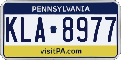 PA license plate KLA8977