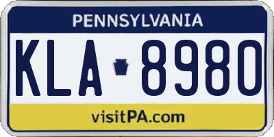 PA license plate KLA8980