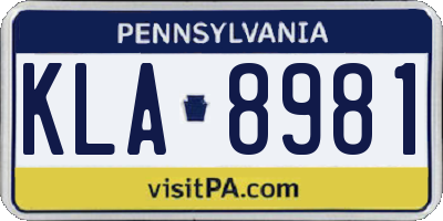 PA license plate KLA8981