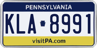 PA license plate KLA8991