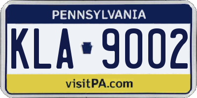 PA license plate KLA9002