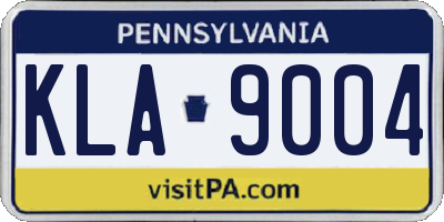 PA license plate KLA9004