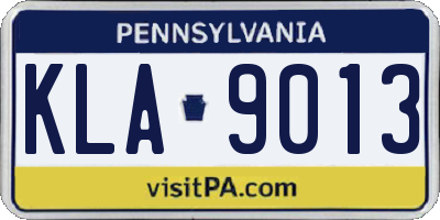 PA license plate KLA9013