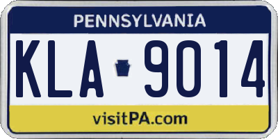 PA license plate KLA9014