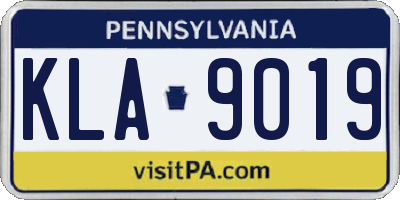 PA license plate KLA9019