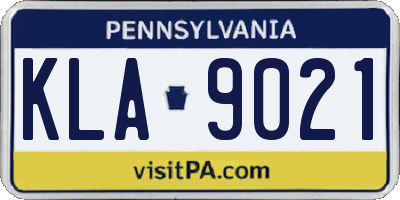 PA license plate KLA9021
