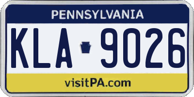 PA license plate KLA9026