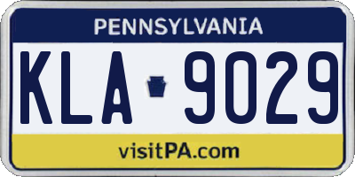 PA license plate KLA9029