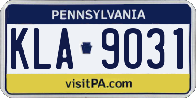 PA license plate KLA9031