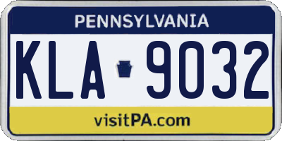 PA license plate KLA9032