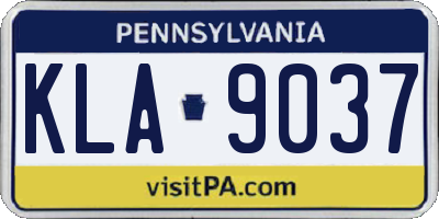 PA license plate KLA9037