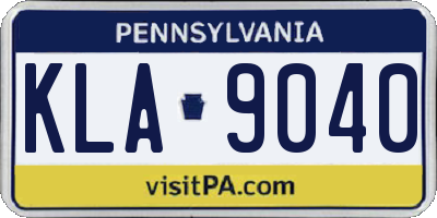 PA license plate KLA9040
