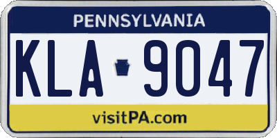PA license plate KLA9047
