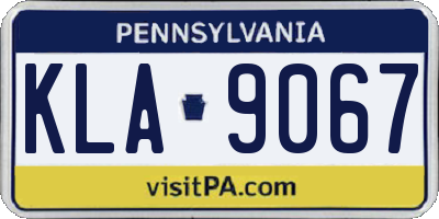 PA license plate KLA9067