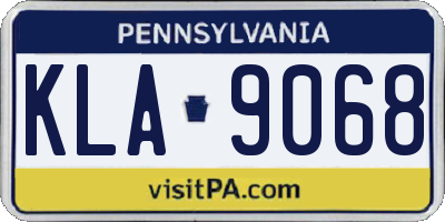 PA license plate KLA9068