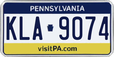 PA license plate KLA9074