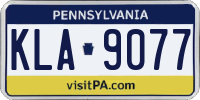 PA license plate KLA9077