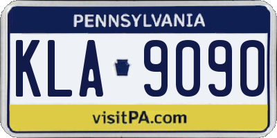 PA license plate KLA9090