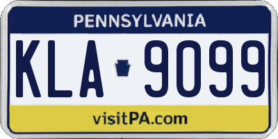 PA license plate KLA9099